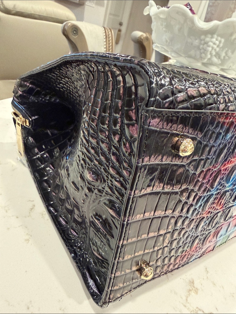 Brahmin Caroline in Black Prism Melbourne with matching Ady Wallet - Picture 4 of 12